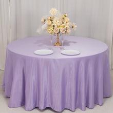 Lavender Lilac Seamless Lamour Satin Round Tablecloth - 120 for 5 Foot Table With Floor-Length Drop