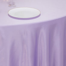 Lavender Lilac Seamless Lamour Satin Round Tablecloth - 120 for 5 Foot Table With Floor-Length Drop