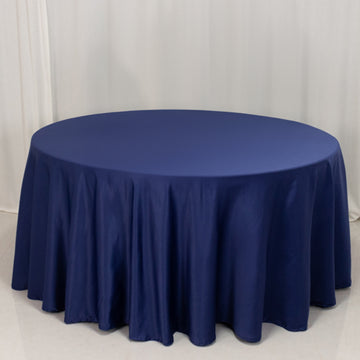 <h3 style="margin-left:0px;"><strong>Timeless Elegance with Navy Blue Seamless Lamour Satin Round Tablecloth</strong>