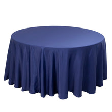 Navy Blue Seamless Lamour Satin Round Tablecloth - 120 for 5 Foot Table With Floor-Length Drop