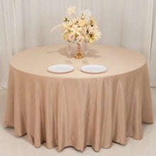 Nude Seamless Lamour Satin Round Tablecloth - 120 for 5 Foot Table With Floor-Length Drop