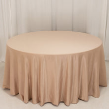 Nude Seamless Lamour Satin Round Tablecloth - 120 for 5 Foot Table With Floor-Length Drop