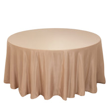 Nude Seamless Lamour Satin Round Tablecloth - 120 for 5 Foot Table With Floor-Length Drop