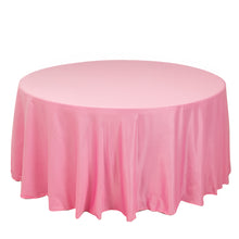 Pink Seamless Lamour Satin Round Tablecloth - 120 for 5 Foot Table With Floor-Length Drop