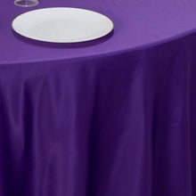 Purple Seamless Lamour Satin Round Tablecloth - 120inch for 5 Foot Table With Floor-Length Drop