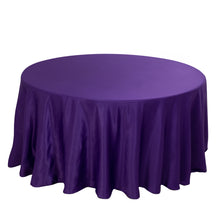 Purple Seamless Lamour Satin Round Tablecloth - 120inch for 5 Foot Table With Floor-Length Drop