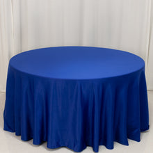 Royal Blue Seamless Lamour Satin Round Tablecloth - 120 for 5 Foot Table With Floor-Length Drop