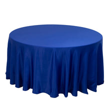 Royal Blue Seamless Lamour Satin Round Tablecloth - 120 for 5 Foot Table With Floor-Length Drop