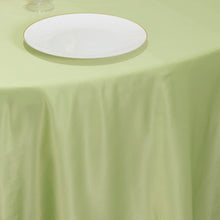 Sage Green Seamless Lamour Satin Round Tablecloth - 120inch for 5 Foot Table With Floor-Length