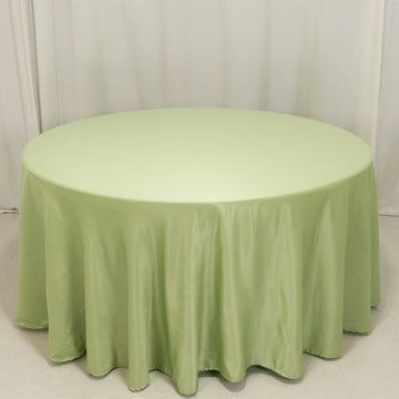 <h3 style="margin-left:0px;"><strong>Timeless Elegance with Sage Green Seamless Lamour Satin Round Tablecloth</strong>