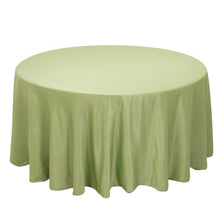 Sage Green Seamless Lamour Satin Round Tablecloth - 120inch for 5 Foot Table With Floor-Length