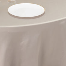 Silver Seamless Lamour Satin Round Tablecloth - 120inch for 5 Foot Table With Floor-Length