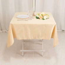 Beige Seamless Lamour Satin Square Tablecloth - 54inch