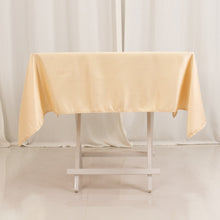 Beige Seamless Lamour Satin Square Tablecloth - 54inch