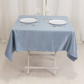 <h3 style="margin-left:0px;"><strong>Exquisite Dusty Blue Lamour Satin Tablecloth – 54”</strong>