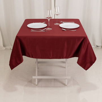 <h3 style="margin-left:0px;"><strong>Exquisite Burgundy Lamour Satin Tablecloth – 54”</strong>