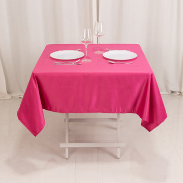 <h3 style="margin-left:0px;"><strong>Exquisite Fuchsia Lamour Satin Tablecloth – 54”</strong>