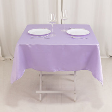 <h3 style="margin-left:0px;"><strong>Exquisite Lavender Lilac Lamour Satin Tablecloth – 54”</strong>