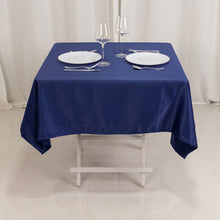 Navy Blue Seamless Lamour Satin Square Tablecloth - 54inch