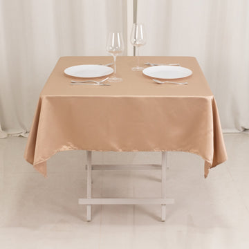 <h3 style="margin-left:0px;"><strong>Exquisite Nude Lamour Satin Tablecloth – 54”</strong>