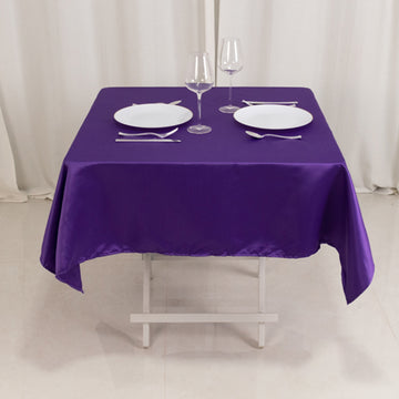 <h3 style="margin-left:0px;"><strong>Exquisite Purple Lamour Satin Tablecloth – 54”</strong>