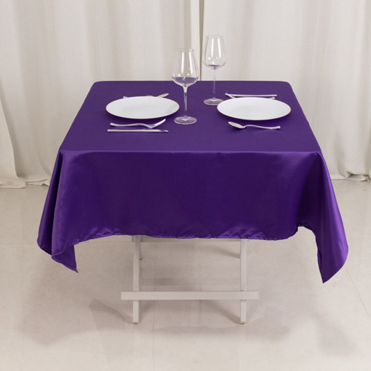 Purple Seamless Lamour Satin Square Tablecloth - 54inch