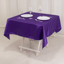 Purple Seamless Lamour Satin Square Tablecloth - 54inch