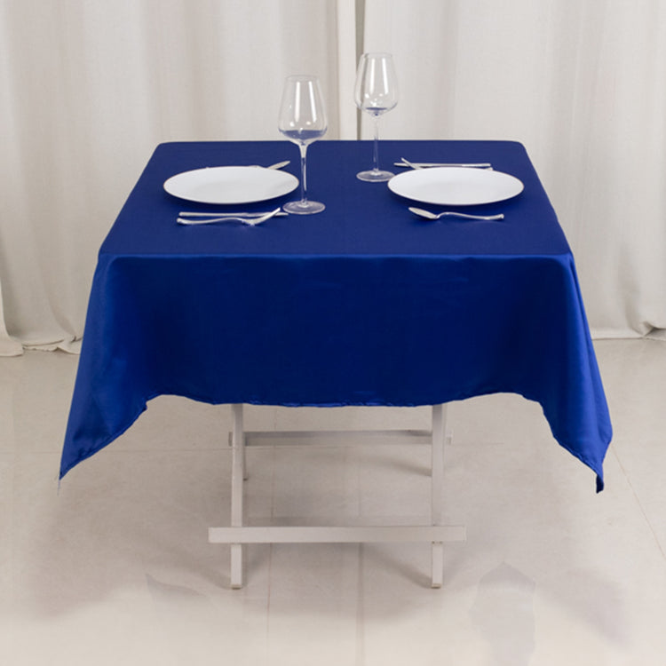 Royal Blue Seamless Lamour Satin Square Tablecloth - 54inch