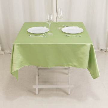 <h3 style="margin-left:0px;"><strong>Exquisite Sage Green Lamour Satin Tablecloth – 54”</strong>