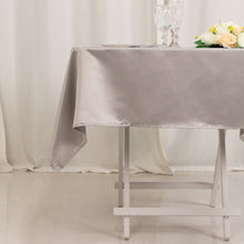 Silver Seamless Lamour Satin Square Tablecloth - 54inch