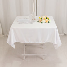 White Seamless Lamour Satin Square Tablecloth - 54"