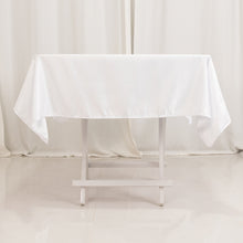 White Seamless Lamour Satin Square Tablecloth - 54"