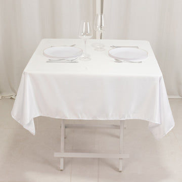 <h3 style="margin-left:0px;"><strong>Exquisite White Lamour Satin Tablecloth – 54”</strong>