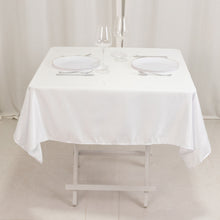 White Seamless Lamour Satin Square Tablecloth - 54"