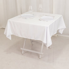 White Seamless Lamour Satin Square Tablecloth - 54"