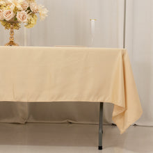 Beige Seamless Lamour Satin Rectangle Tablecloth - 60x102inch