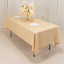 Beige Seamless Lamour Satin Rectangle Tablecloth - 60x102inch