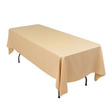 Beige Seamless Lamour Satin Rectangle Tablecloth - 60x102inch