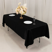 Black Seamless Lamour Satin Rectangle Tablecloth - 60x102inch