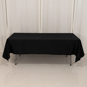 <h3 style="margin-left:0px;"><strong>Elegant Black</strong> <strong>Seamless Lamour Satin Rectangle Tablecloth</strong>