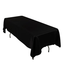 Black Seamless Lamour Satin Rectangle Tablecloth - 60x102inch