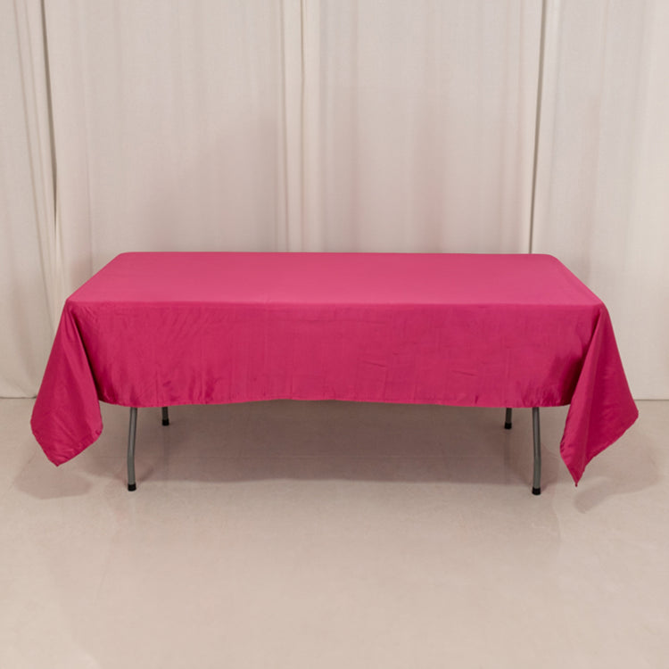 Fuchsia Seamless Lamour Satin Rectangle Tablecloth - 60x102inch