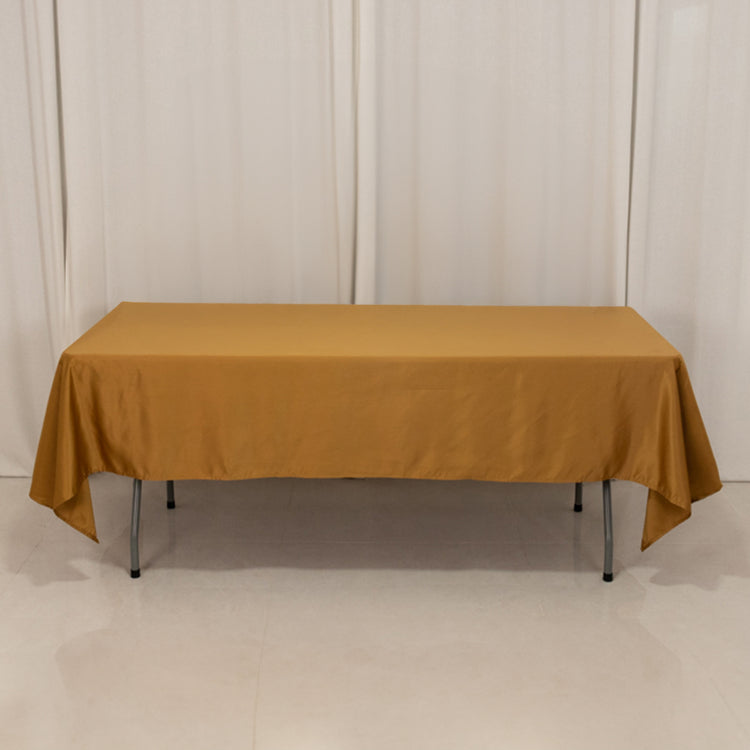 Gold Seamless Lamour Satin Rectangle Tablecloth - 60x102inch