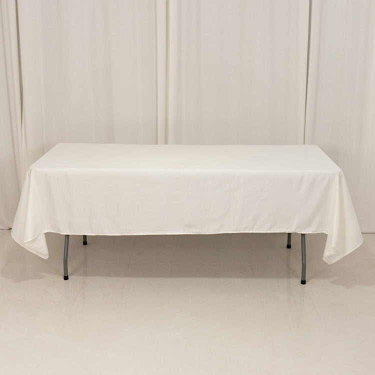 Ivory Seamless Lamour Satin Rectangle Tablecloth - 60x102inch