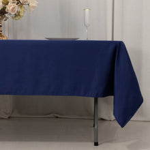 Navy Blue Seamless Lamour Satin Rectangle Tablecloth - 60x102inch