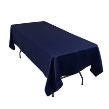 Navy Blue Seamless Lamour Satin Rectangle Tablecloth - 60x102inch