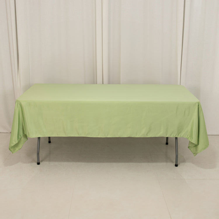 Sage Green Seamless Lamour Satin Rectangle Tablecloth - 60x102inch