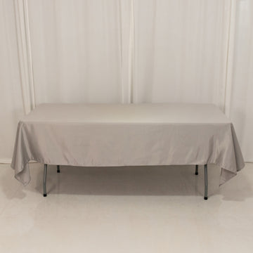 <h3 style="margin-left:0px;"><strong>Elegant Silver</strong> <strong>Seamless Lamour Satin Rectangle Tablecloth</strong>