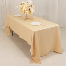 Beige Seamless Lamour Satin Rectangle Tablecloth - 60x126inch