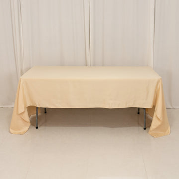 <h3 style="margin-left:0px;"><strong>Elegant Beige Seamless Lamour Satin Rectangle Tablecloth</strong>